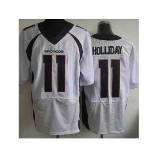 Nike Denver Broncos 11 Trindon Holliday White Elite NFL Jersey